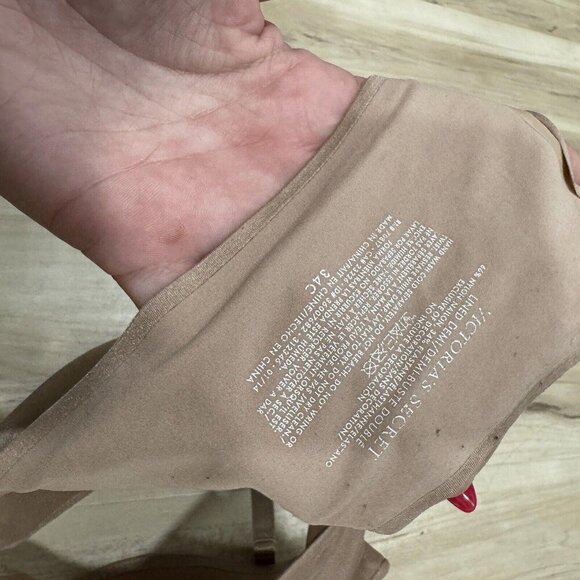 Women’s Victoria Secret Size 34C Beige Tan Lined demi/demi Buste Double - Picture 3 of 4